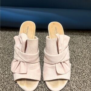 Christian Siriano Blush Pink Heels with Ruffle accent